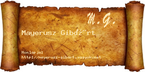 Mayerusz Gibárt névjegykártya